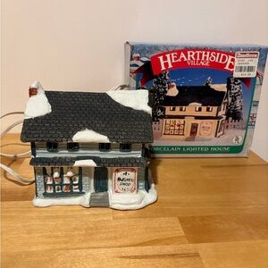Vintage Hearthside Village Porcelain Butcher Shop Christmas Decoration
